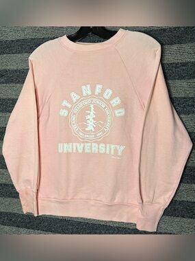 Vintage 80’s Stanford University Pink Crewneck Sweatshirt Women’s Small EUC